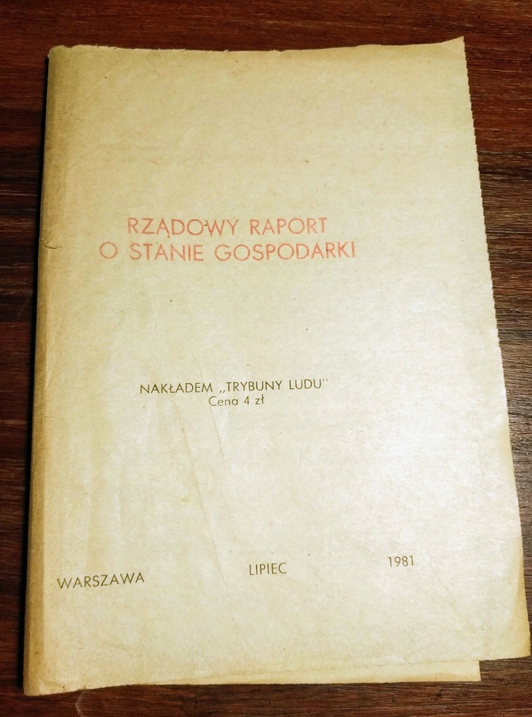 Rządowy raport o stanie gospodarki. Trybuna Ludu. 1981