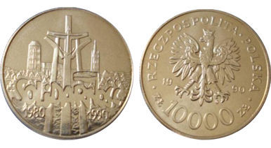 Moneta Solidarność 10 000 zł 1990 r.