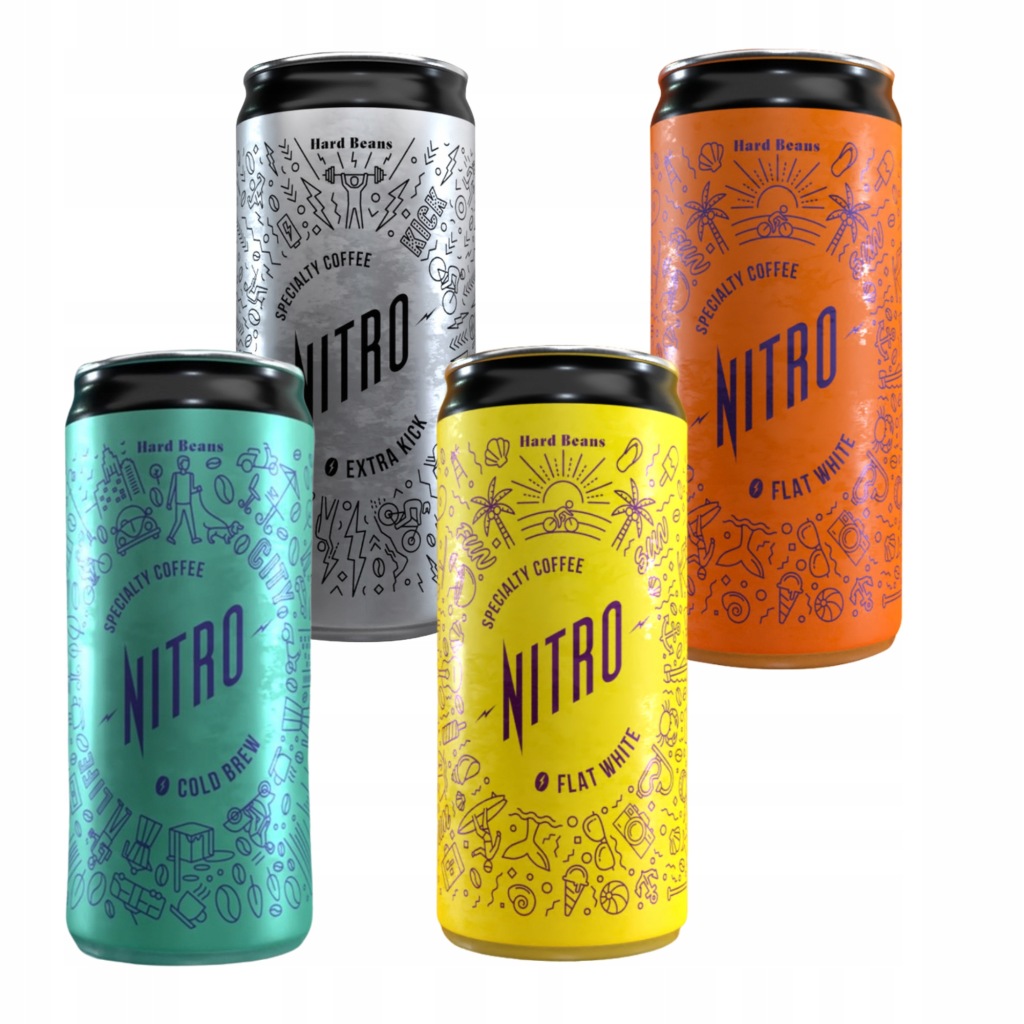 Zestaw kaw Nitro Cold Brew Hard Beans 4x200 ml