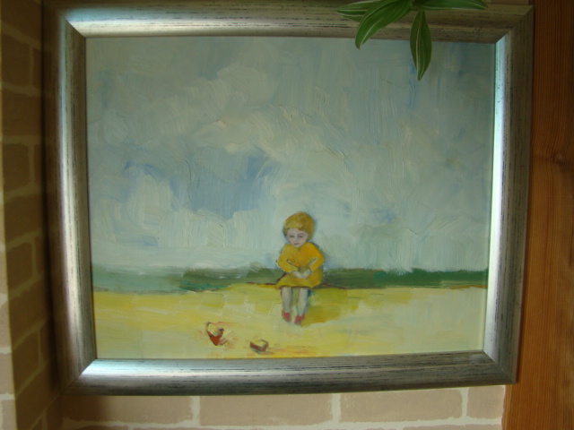 Obraz olejny - Dziewczynka z kaczuszkami
