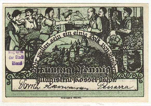Banknot zastepczy - RESZEL - 50 Pf - 1920 - A