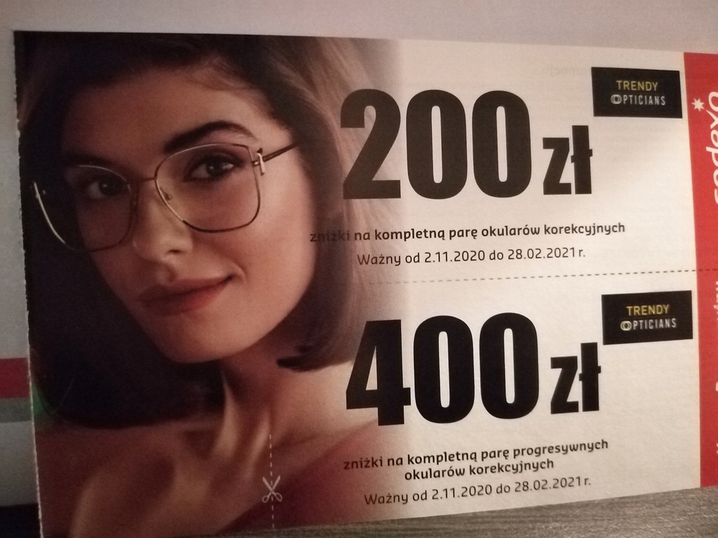 Kupon Bon podarunkowy Sodexo Trendy okulary 400zł