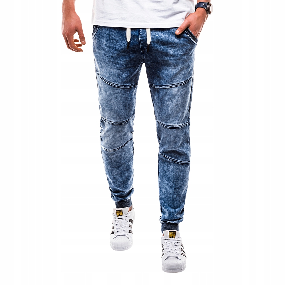 Spodnie męskie joggery jeansowe OMBRE P551 nieb.XL