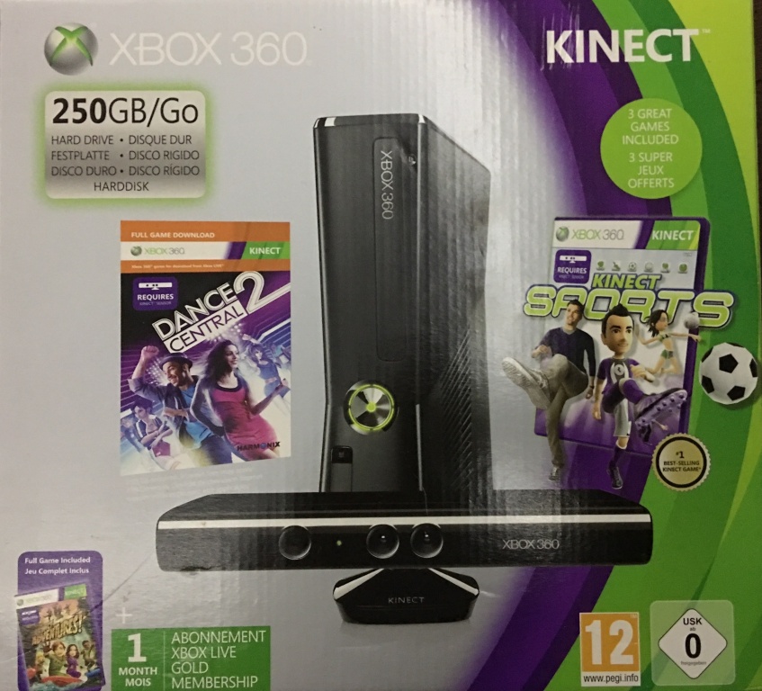 NOWY XBOX 360 250 GB Kinect + 3 Gry