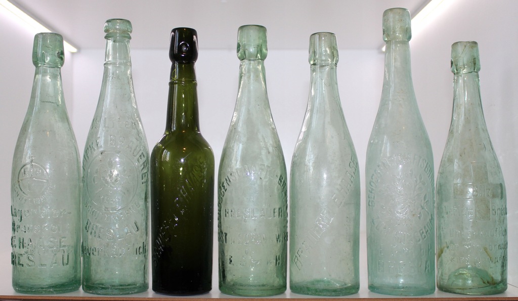 butelki piwo browary Breslau 7szt., 1906-1930