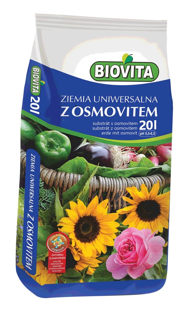 Podłoże z nawozem osmovit Biovita 20 L pH 5,5-6,5