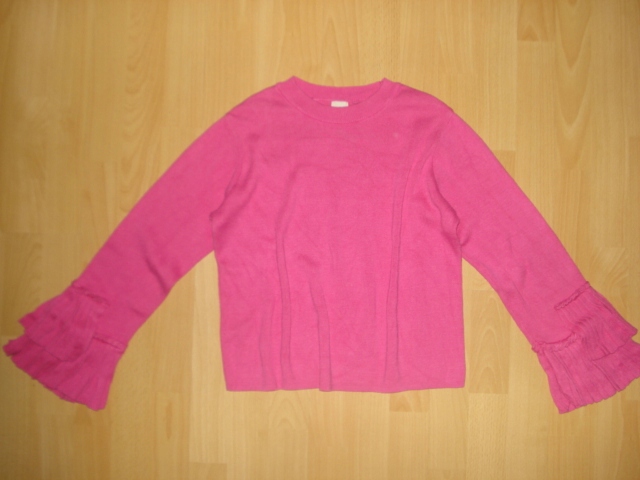 RIVER ISLAND różowy sweterek rękawy falbany 38/M