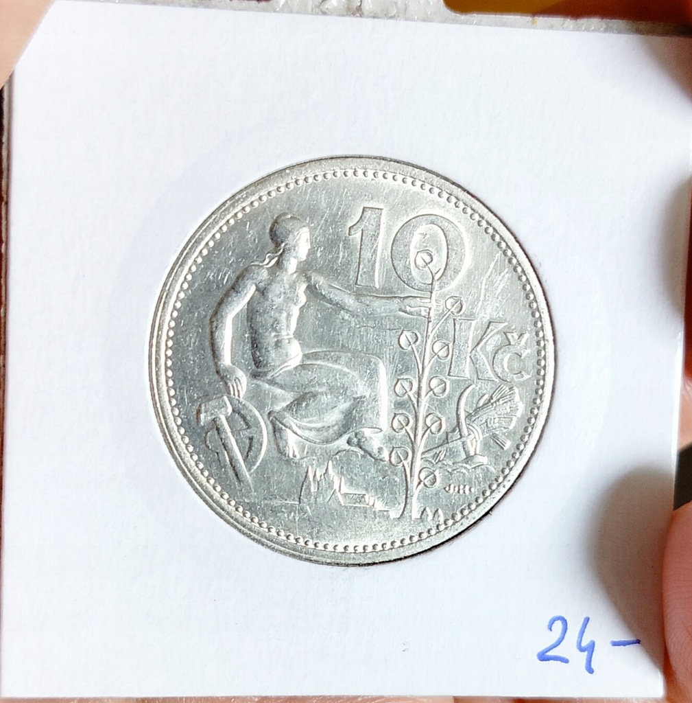 Czechosłowacja 10 koron 1932 srebro piękna