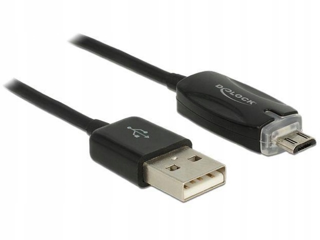 Delock kabel USB micro AM-MBM5P 2.0 + wskaźnik ł