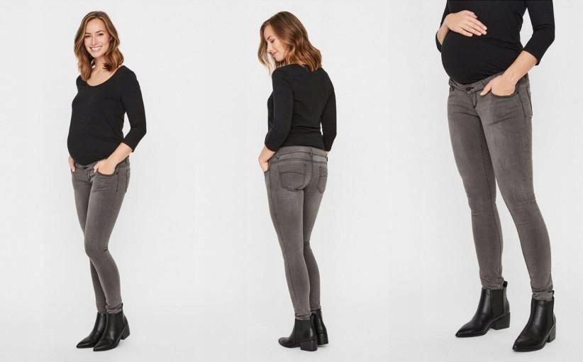 G08S006 CIĄŻOWE SPODNIE JEANSOWE MAMALICIOUS 27/34
