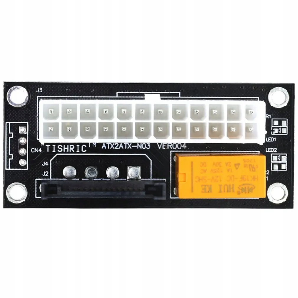 Czarny podwójny zasilacz PSU Adapter synchronizacji Add2psu ATX 24Pin do 4p