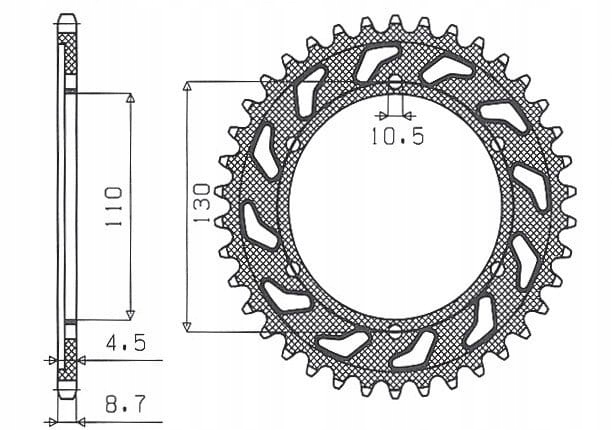 SUNSTAR ZĘBATKA TYLNA 241 45 YAMAHA R1 '04-'08, FZ 1 R6B SUN1-5474-45
