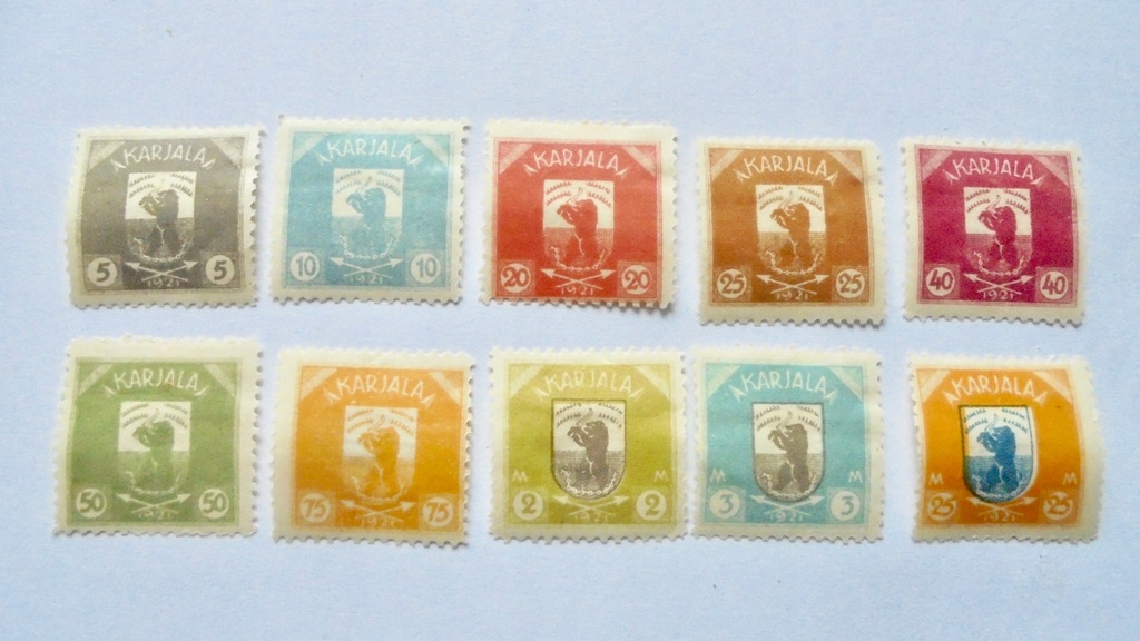 1921 Finlandia - Karjala zestaw znaczków czystych* wartość 350,- Euro