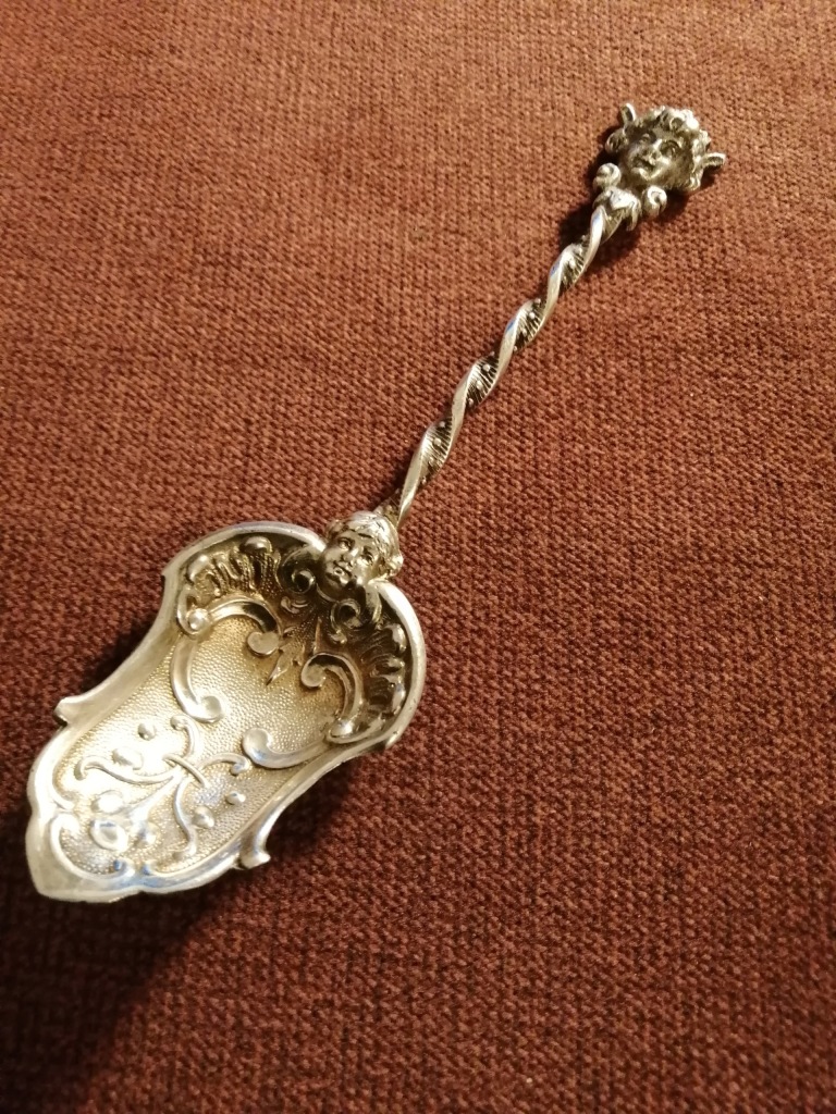 ŁYŻECZKA - SZUFELKA DO CUKIERNICY 1900 R. - BOGATE ZDOBNICTWO - PLATER