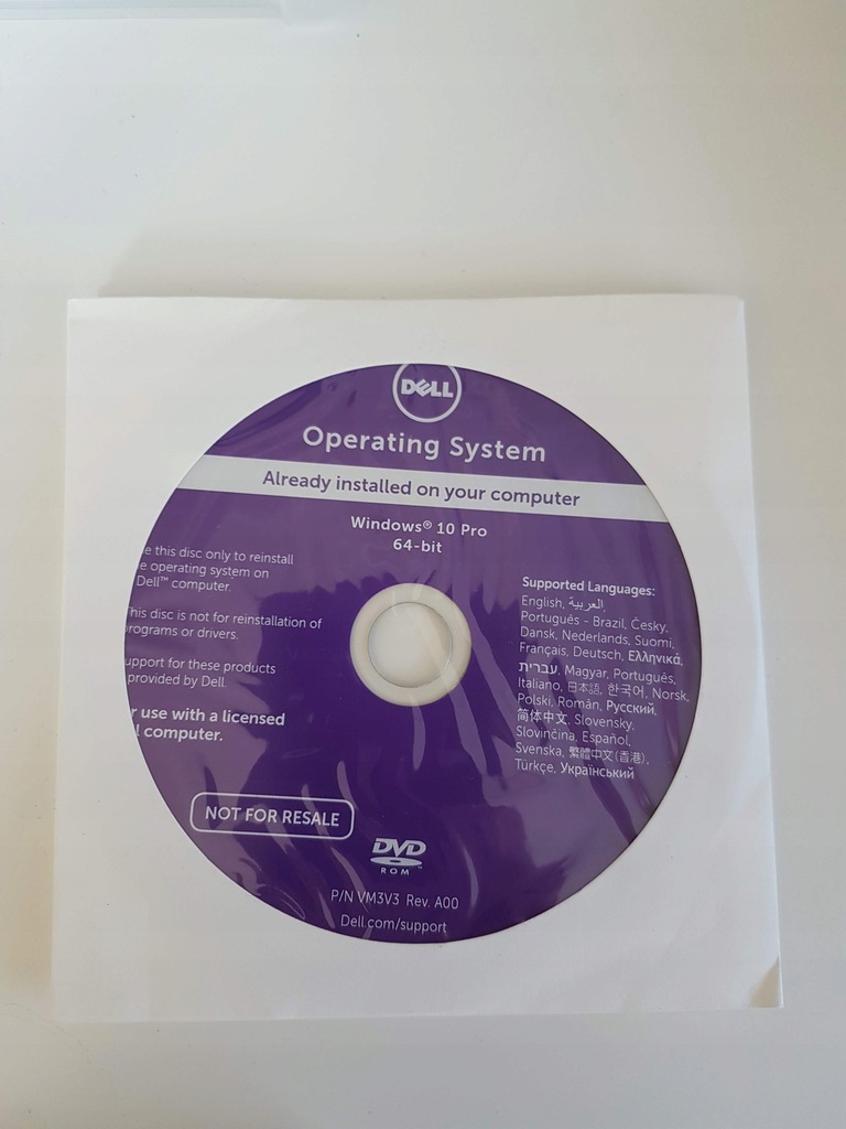 DELL DVD Reinstalacyjny Windows 10 Pro 64 bit