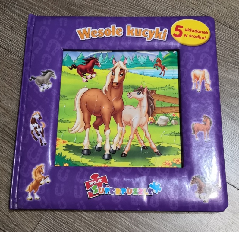 Wesołe kucyki puzzle książka książeczka 3+