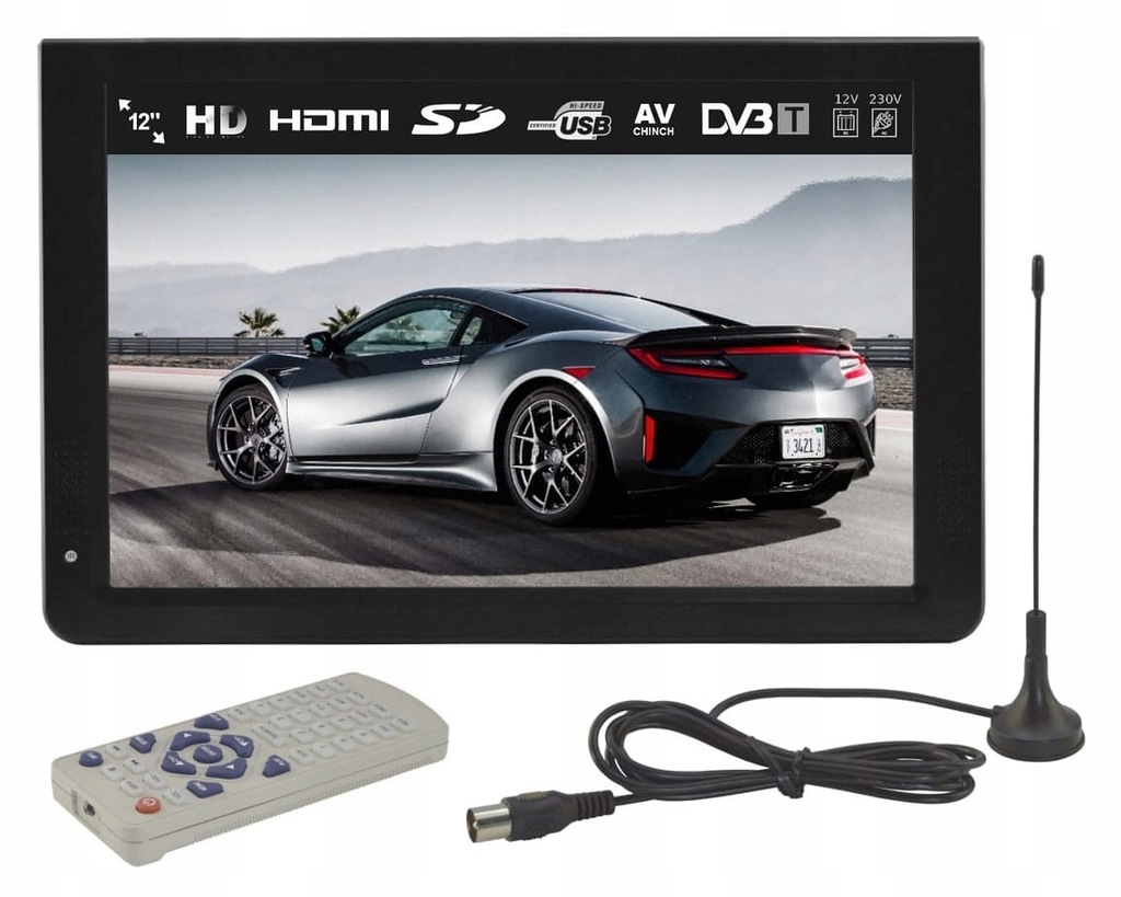 Telewizor 12'' HD HDMI USB VGA DVB-T2 12V 230V - 10958217956 ...