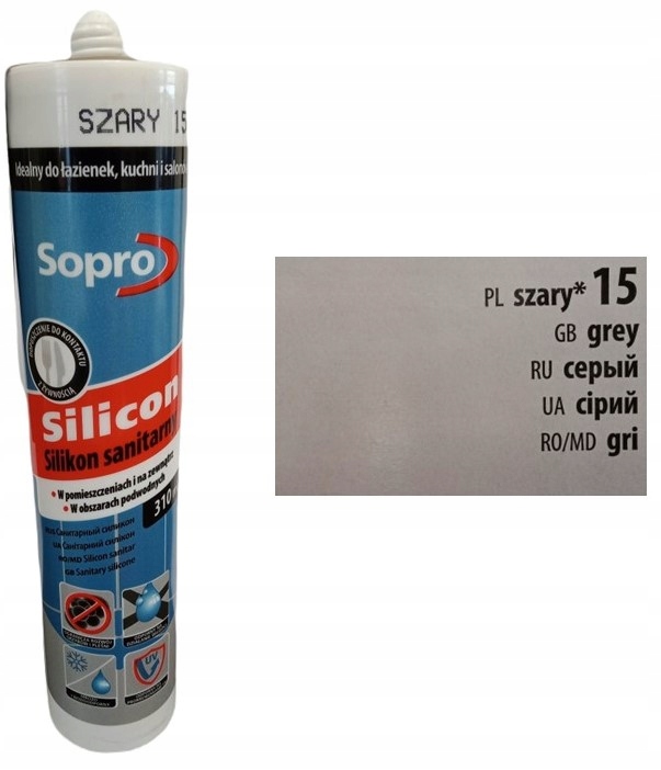 Silikon sanitarny Sopro SZARY 15 - 310ml