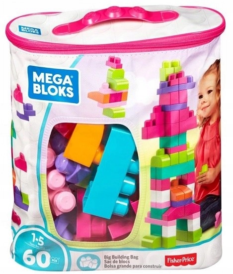 MEGA BLOKS Klocki TORBA RÓŻOWA 60 el. CYP67 DCH54