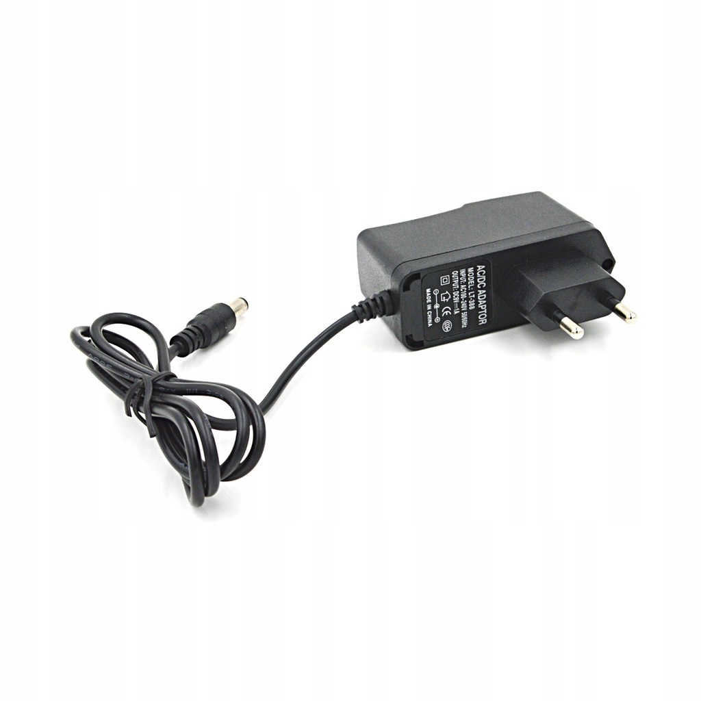 ADAPTER MOCOWY EU PLUG 9V 1A KAMERY I TAŚMY LED CZARNY