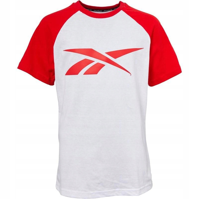 Reebok kids biało-czerwony t-shirt 9/10y