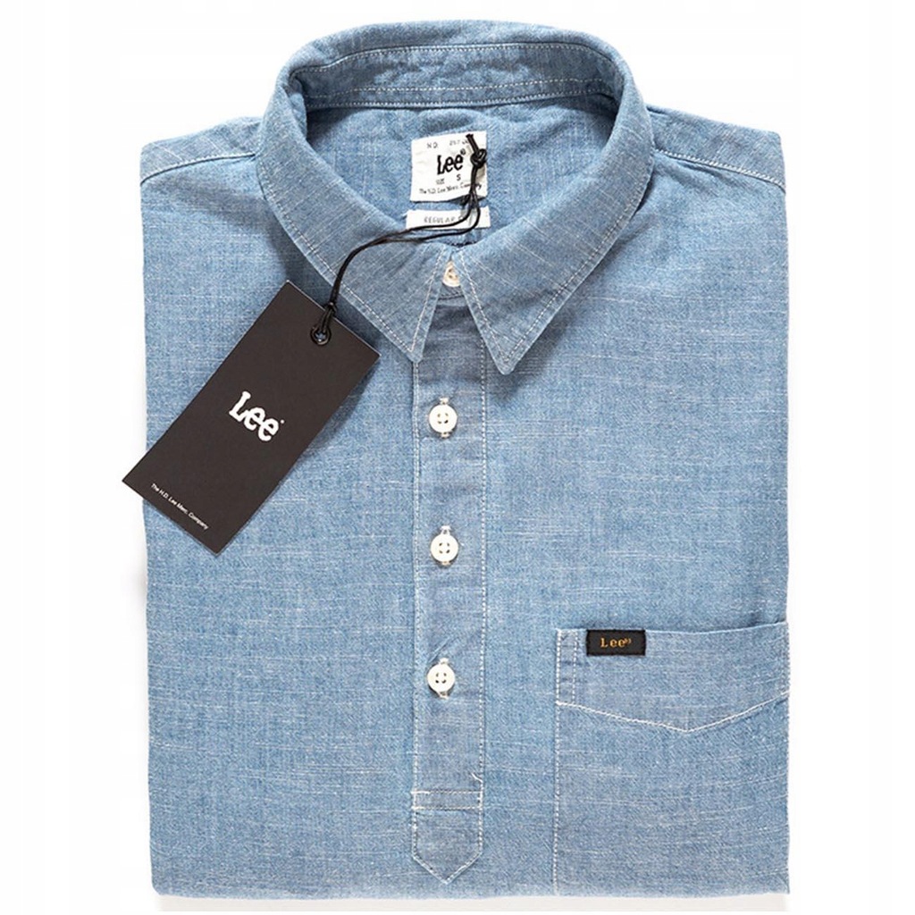 LEE HALF PLACKET SHIRT MĘSKA KOSZULA REGULAR __ S