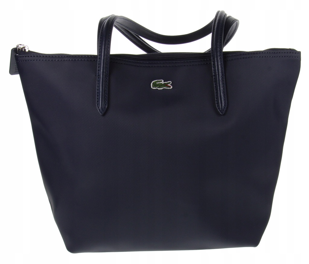 LACOSTE DAMSKA GRANATOWA TOREBKA NA ZAMEK LOGO, Ż4D