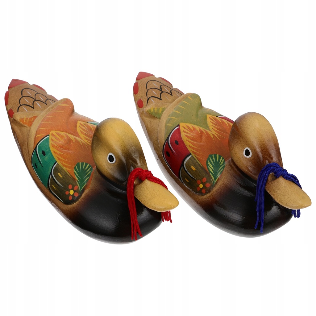 2pcs Mandarin Duck Model Wood Ornaments