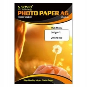 Papier fotograficzny Savio PA-17 A6 260g/m2 20szt.