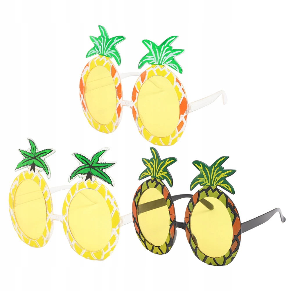 3szt Hawajskie okulary imprezowe Ananasowe okulary