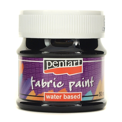 pentart farba 50 ml do tkanin nadruków CZARNA