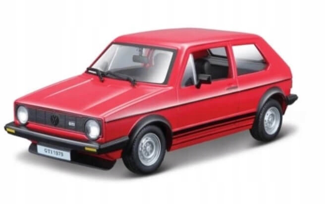 BBURAGO 1:24 VOLKSWAGEN GOLF MK1 GTI 1979 RED CZERWONY METALOWY MODEL