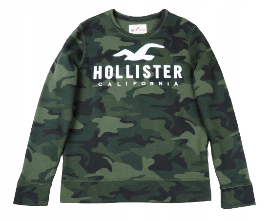 HOLLISTER_ABERCROMBIE ciepła bluza moro_rozmiar M