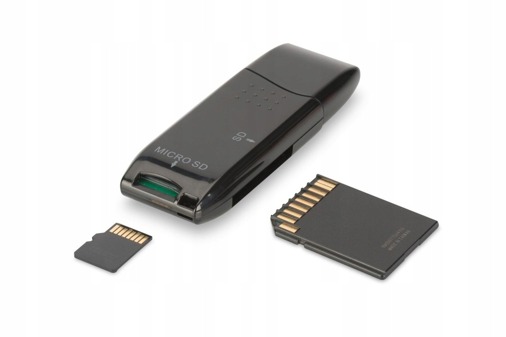 Czytnik kart DIGITUS 2-portowy USB 2.0 HighSpeed SD/Micro SD, kompaktowy, c