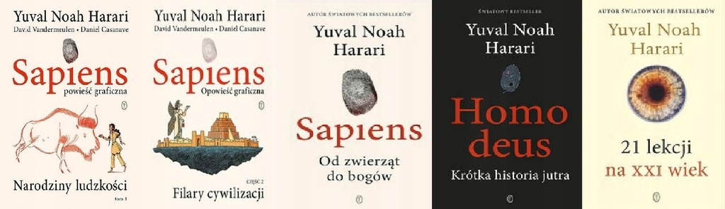 Sapiens + Opowieść +Homo deus + 21 lekcji Harari