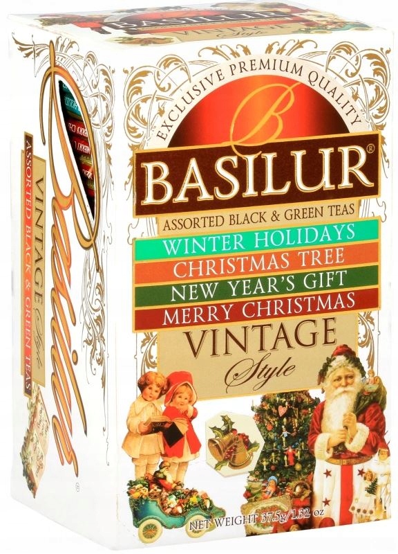Herbata Basilur Assorted Vintage 4 smaki-25 sasz zestaw świąteczny