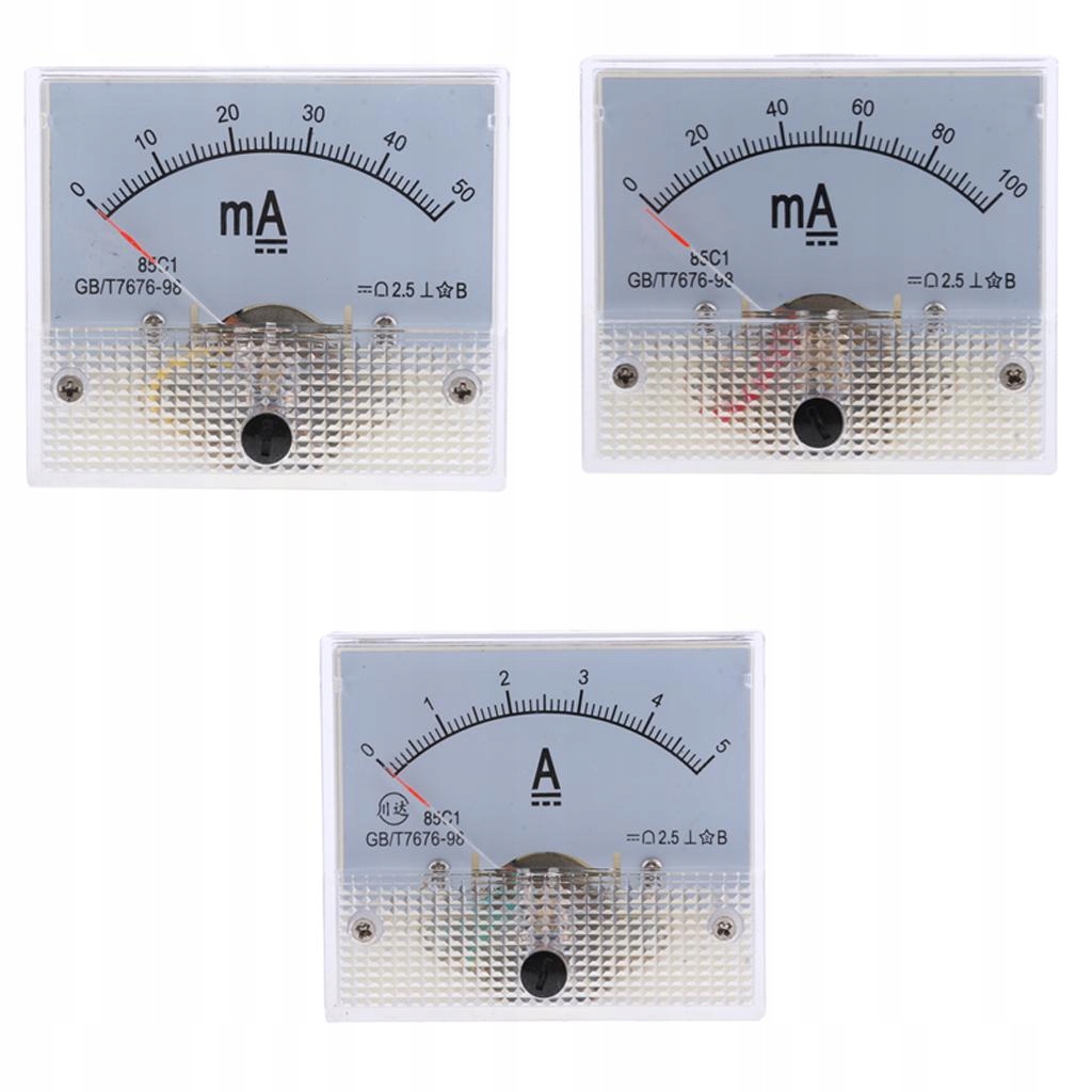 3 DC Analog Amperomierz Amperomierz Panel