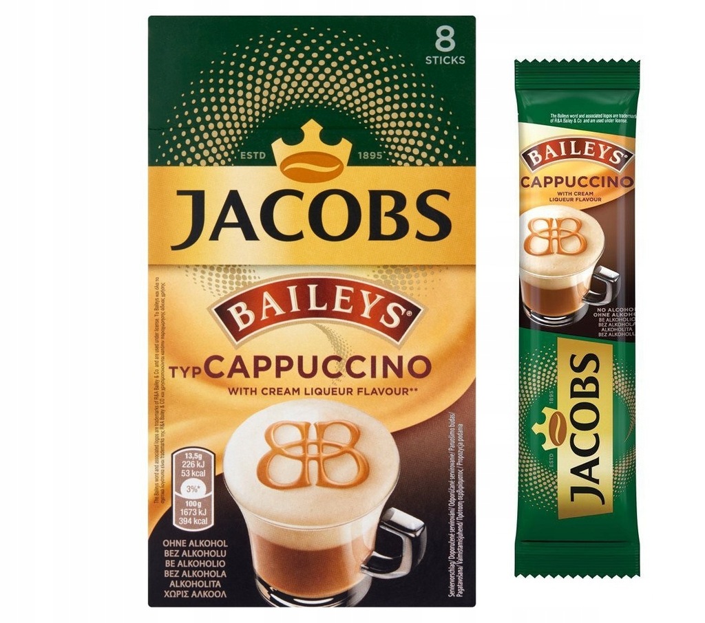 KAWA JACOBS CAPPUCCINO BAILEYS saszetki 13,5g 8 sz