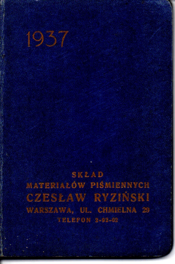 KALENDARZYK Z 1937 ROKU Z ZAPISKAMI WYM. 110X80 M