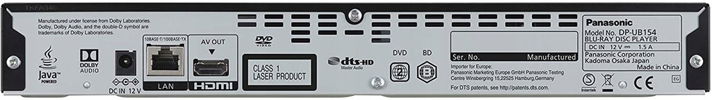 Купить Panasonic DP-UB154EG-K Blu-ray-плеер Ultra HD: отзывы, фото, характеристики в интерне-магазине Aredi.ru