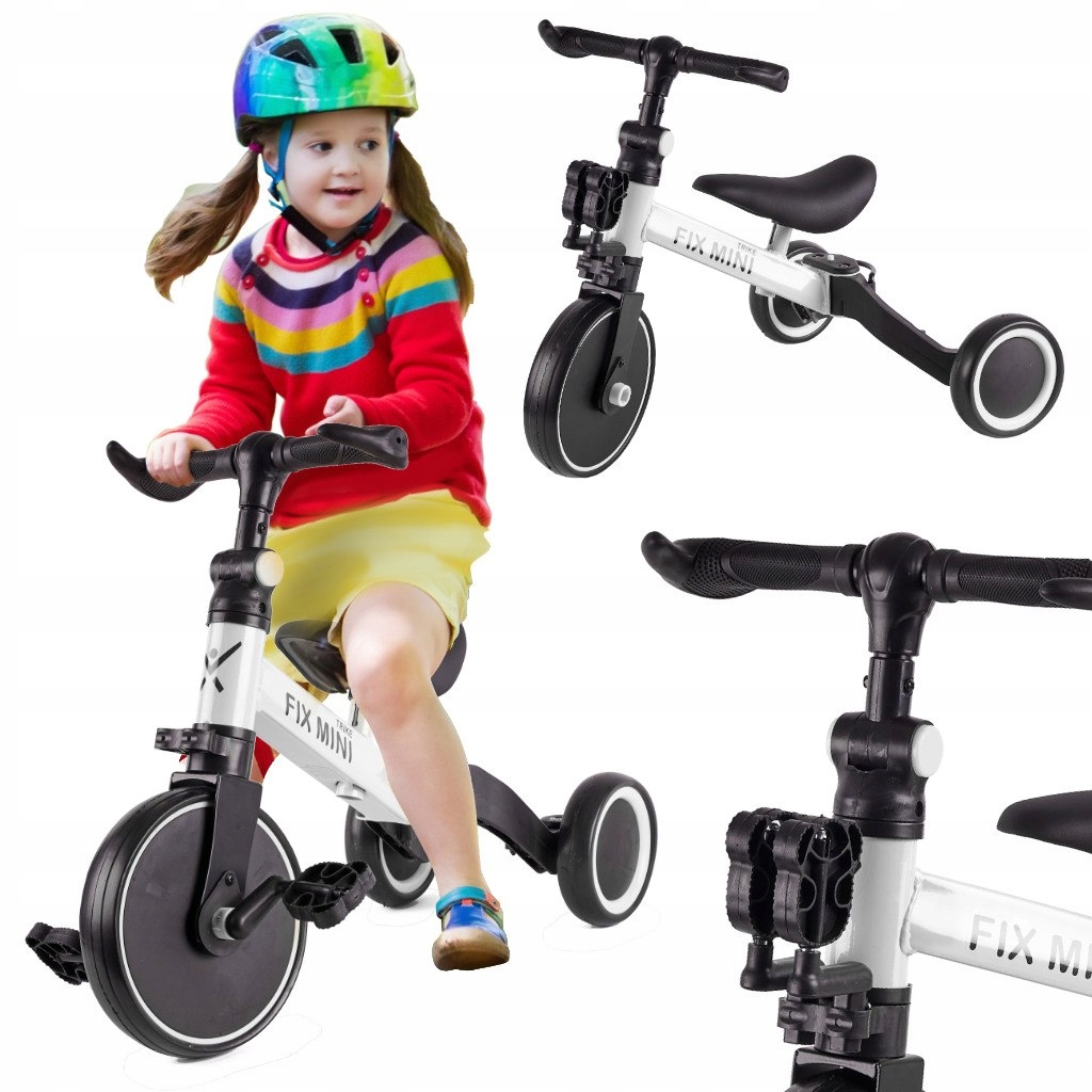 Rowerek Trike Fix Mini biegowy trójkoło 3w1 z pedałami biały