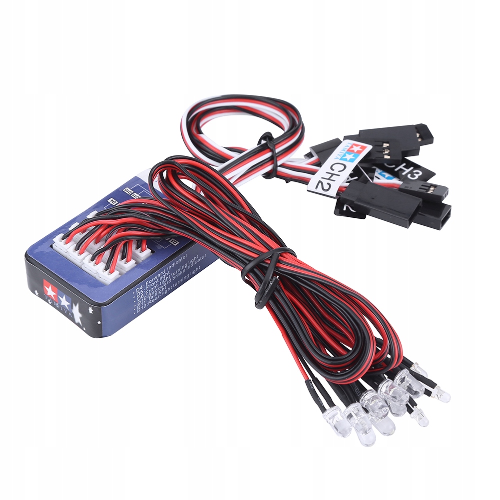 ZESTAW 12 SYSTEMÓW OŚWIETLENIA LED DLA SAMOCHODÓW 1/10 1/8 RC
