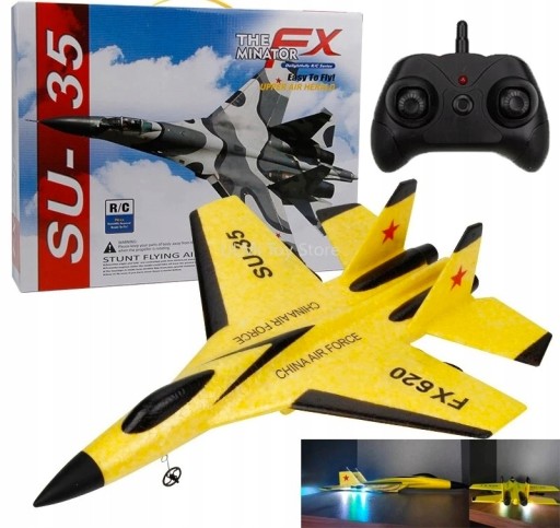 SAMOLOT ZDALNIE STEROWANY ODRZUTOWIEC RC JET UPGRADE LED PREZENT NA ŚWIĘTA