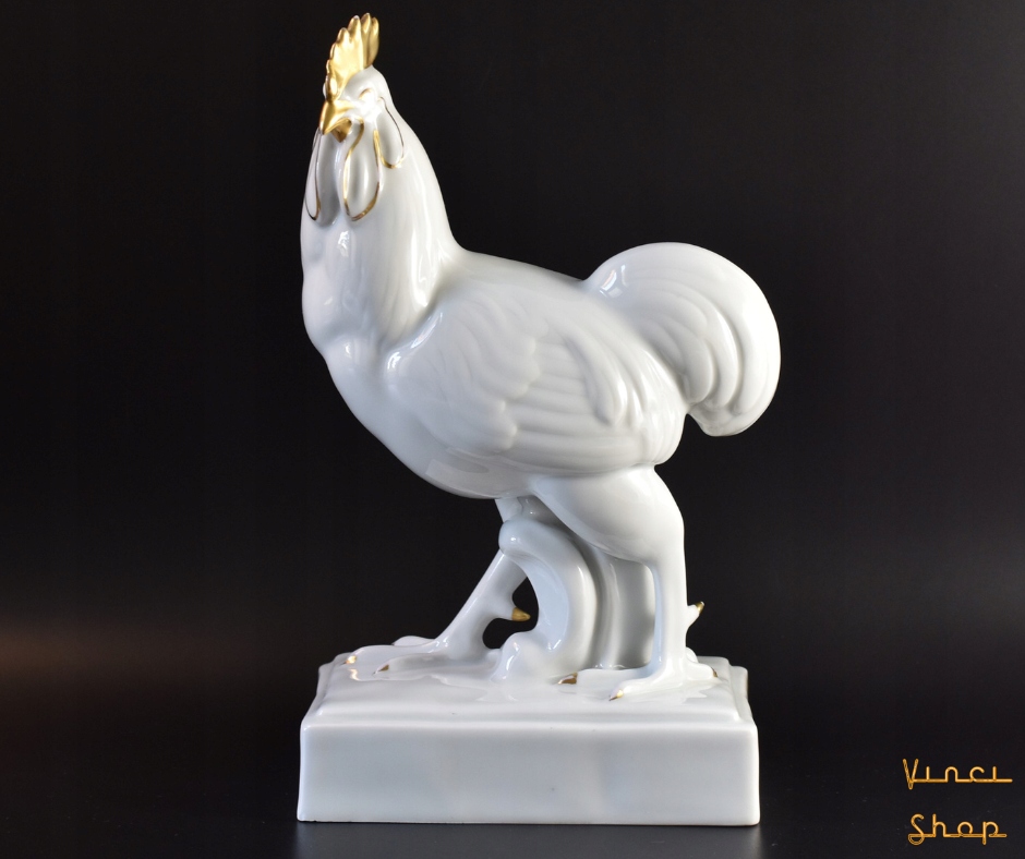 Fraureuth figurka porcelanowa kogut Carl Nacke