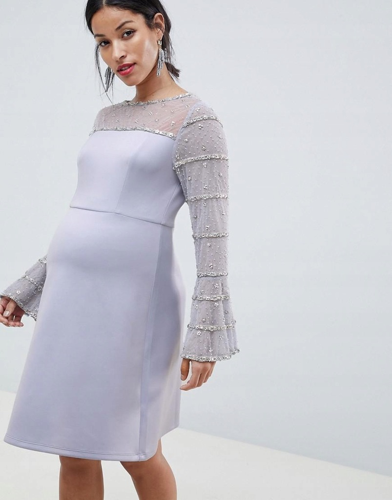 ASOS MATERNITY__XDI CIĄŻOWA SUKIENKA ZDOBIONA__M