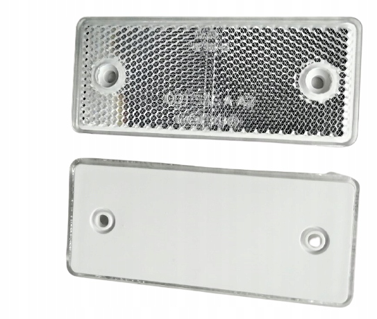 Odblask Prostokątny 94x44x5 BIAŁY na śruby nity