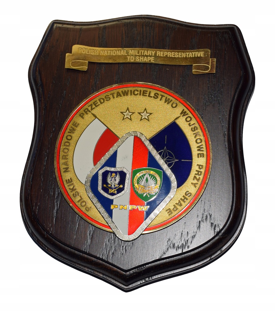 Ryngraf odznaka Polskie Przedstawicielstwo Wojskowe przy SHAPE od generała