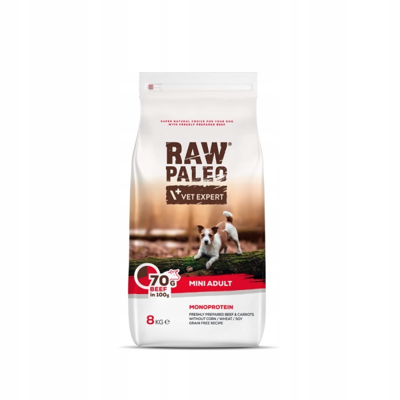 Sucha karma Raw Paleo wołowina dla psów z alergią 8 kg