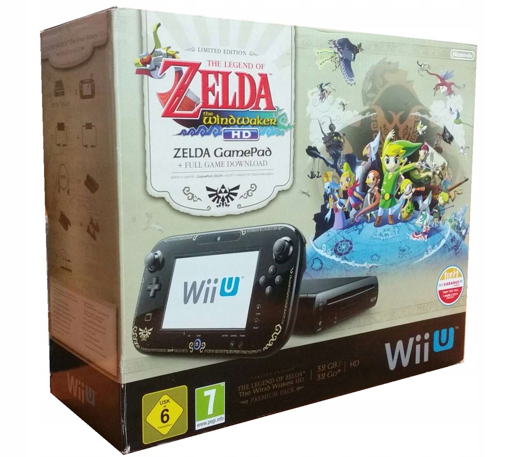 Nintendo Wii U Zelda Edition Konsola Komplet+ZELDA 12641466643 oficjalne archiwum Allegro