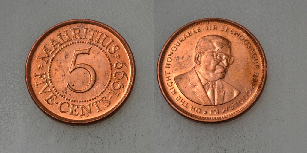 Mauritius 5 Cents 1999 rok BCM